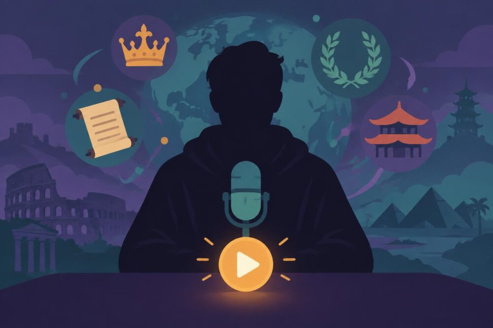素顔を明かさない歴史YouTuber「ぴよぴーよ速報」をイメージしたシルエットイラスト